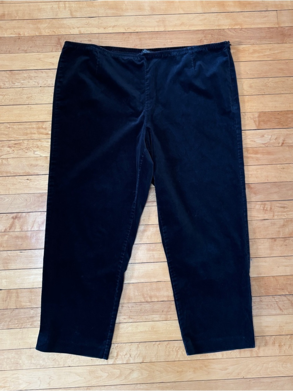 EUC Eileen Fisher Velvet High-Rise Trouser | Black Dress Pants | Women’s Plus 1X